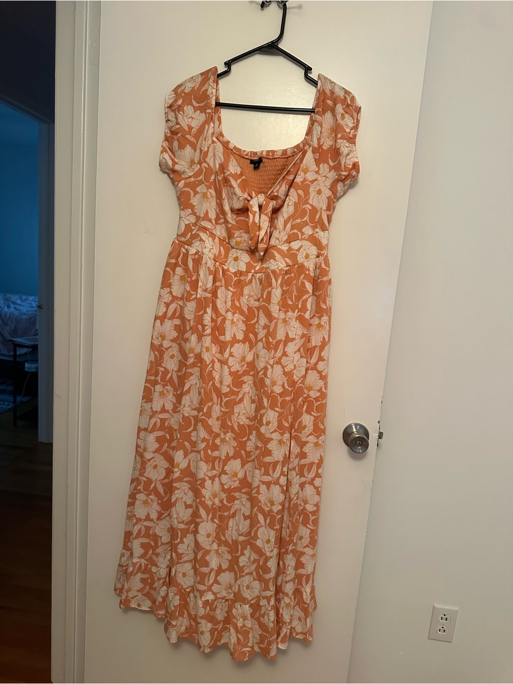 torrid Peach Floral Tie-Front Maxi Dress